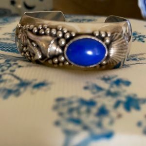 Vintage sterling silver. High grade Lapis. Seashells, fish. DISCOUNT SHIPPING